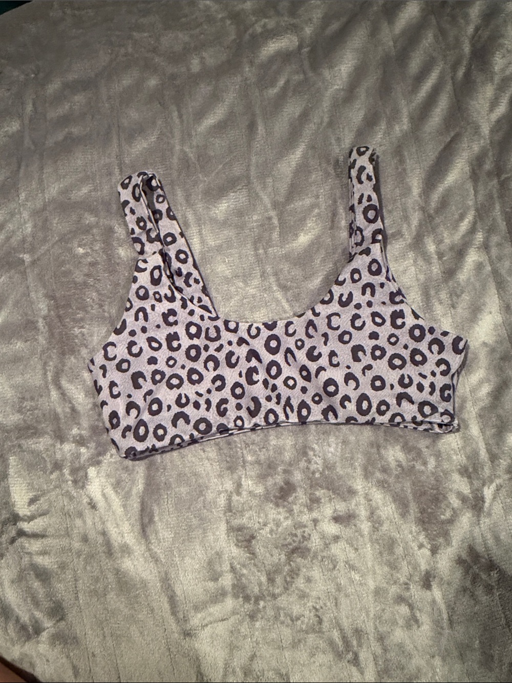 SHEIN Lavender Leopard Print Bikini Top